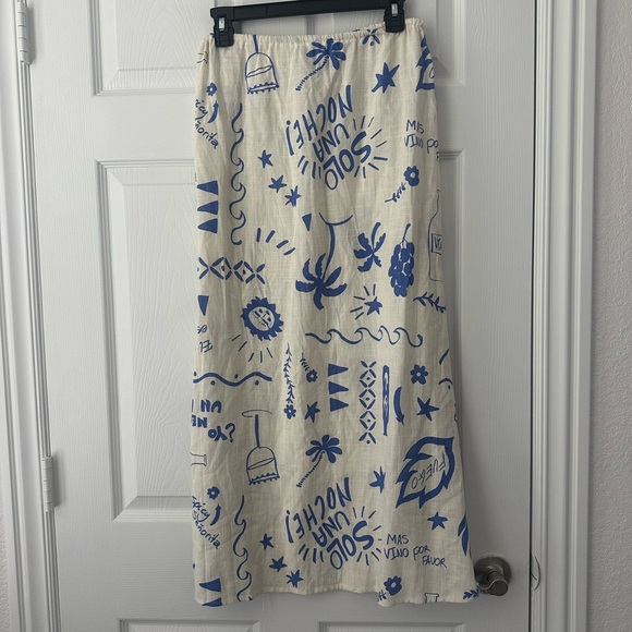 Paper Heart Anthropologie linen blend maxi skirt M - Picture 3 of 7